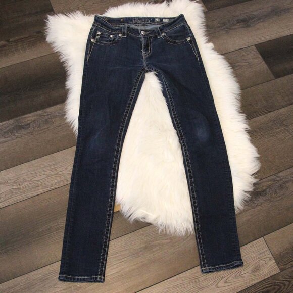 Miss Me Jeans Womens Low Rise Skinny Dark Wash Size 28 *Read* - Picture 10 of 15